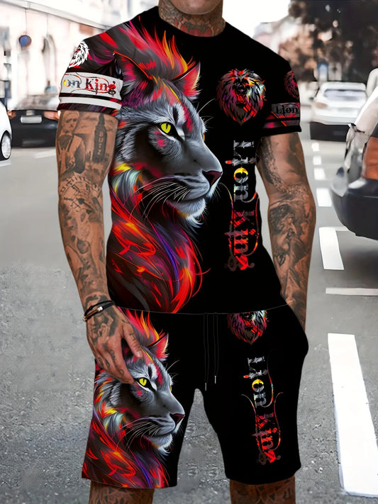 Men's 3D Print Summer Two-Piece Set