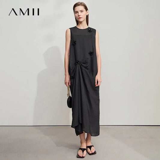 AMII Minimalist Sleeveless 2-Piece Cotton Dress Set