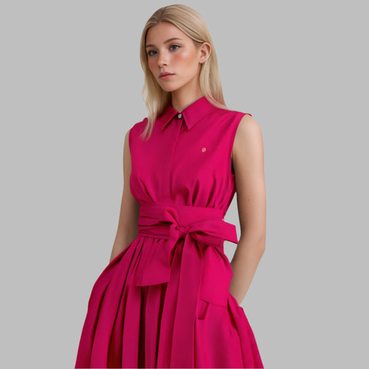 Summer Sleeveless A-Line Shirt Dress