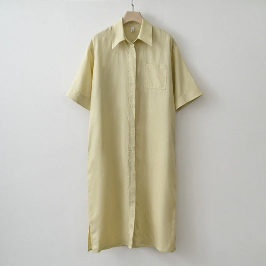 2025 Summer Linen Shirt Dress